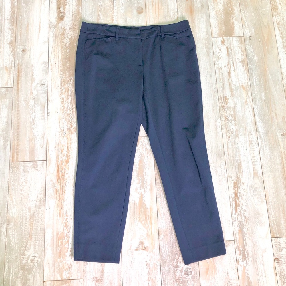 WHBM Petite Slim Crop Pants - Navy